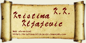 Kristina Kljajević vizit kartica